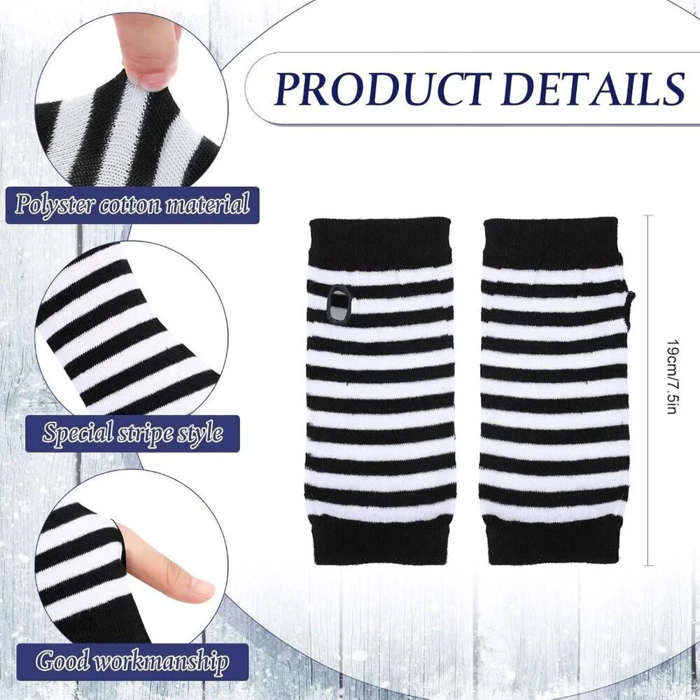 12 Pairs Women's Fingerless Gloves and Arm Warmers Set Winter Warm Stretchy